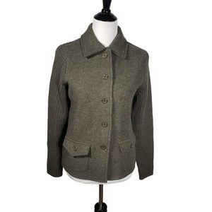 Willi Smith Women's size Medium Green Wool Long Sleeve Sweater